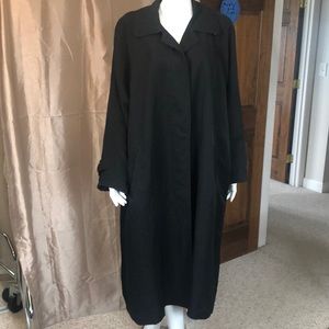 Black silky feel light weight vintage trench
